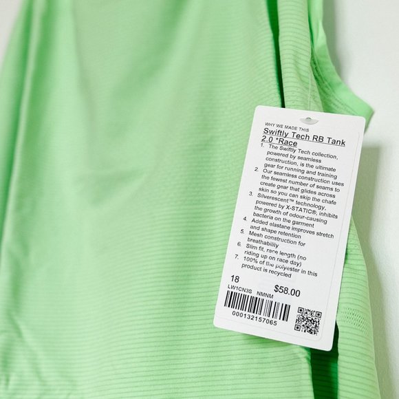 NWT Lululemon Swiftly Tech Racerback 2.0 *Race Length in Neo Mint/Neo Mint - Picture 2 of 7